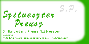 szilveszter preusz business card